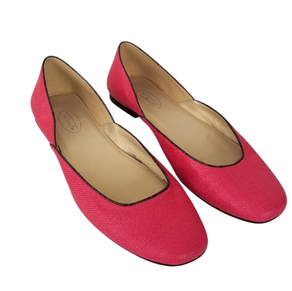 Talbots Hot Pink Slip On Almond Toe Textured Ballet Flats Size 10B - Picture 1 of 10